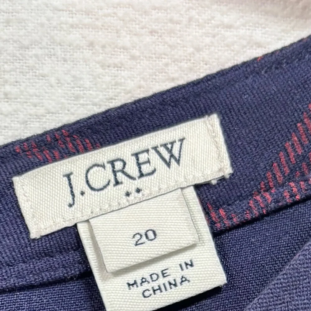 J Crew Womens size 20 Relaxed printed pocket dress in Vintage indigo crimson - Picture 4 of 12